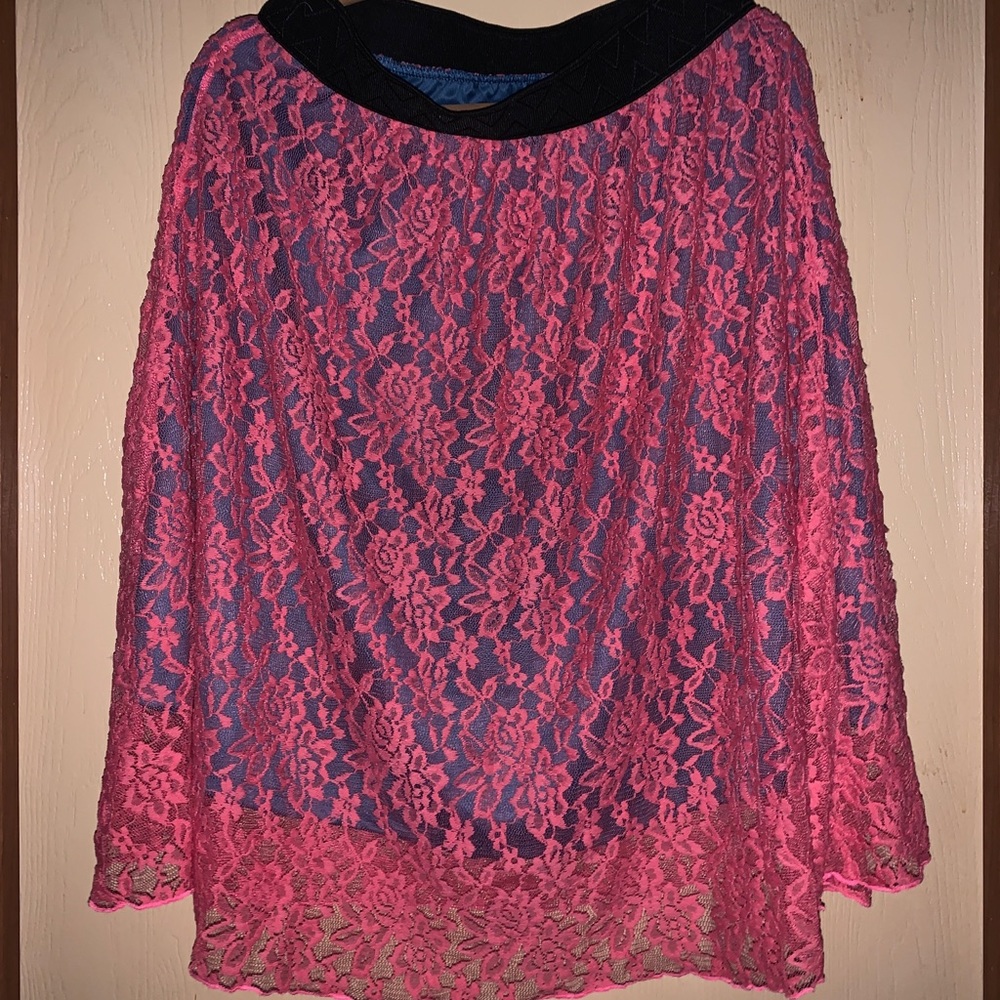 Lularoe pink laced skirt